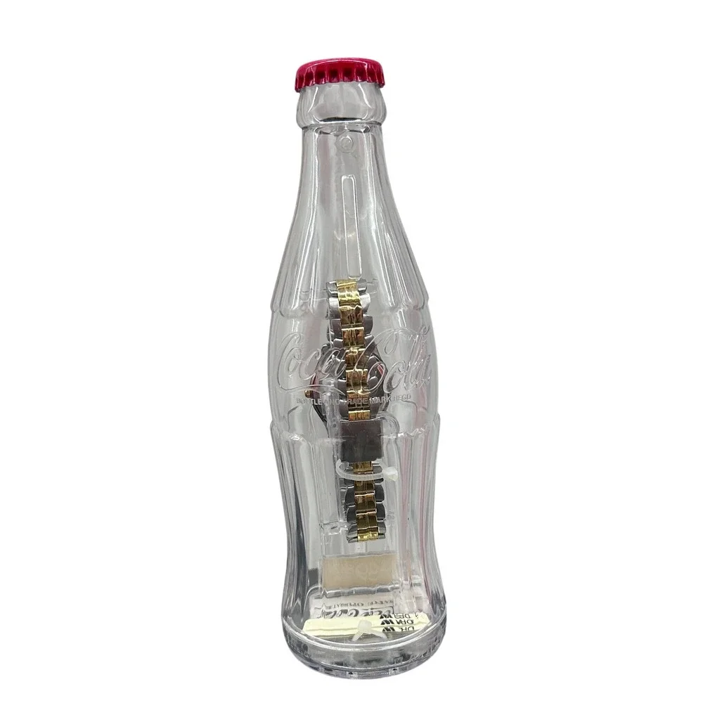 Vintage 2002 Coca-Cola Two Tone Watch in Original Contour Bottle Case 55270W